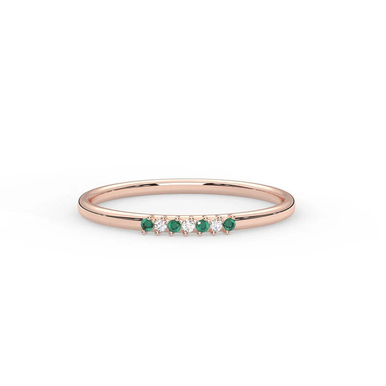 Solid Gold Emerald Wedding Ring