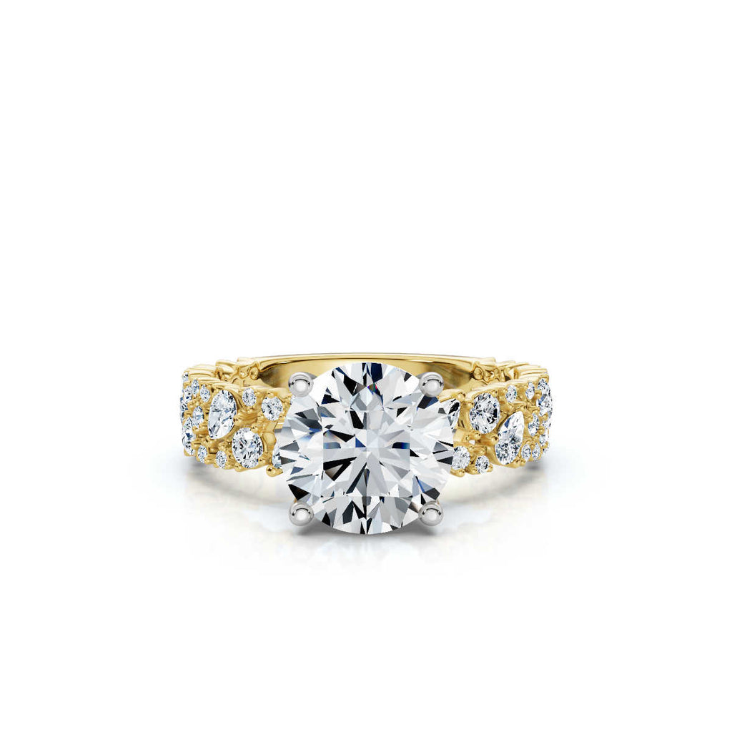 Solid Gold Round Shape Lab Grown Diamond Ring (23754A)
