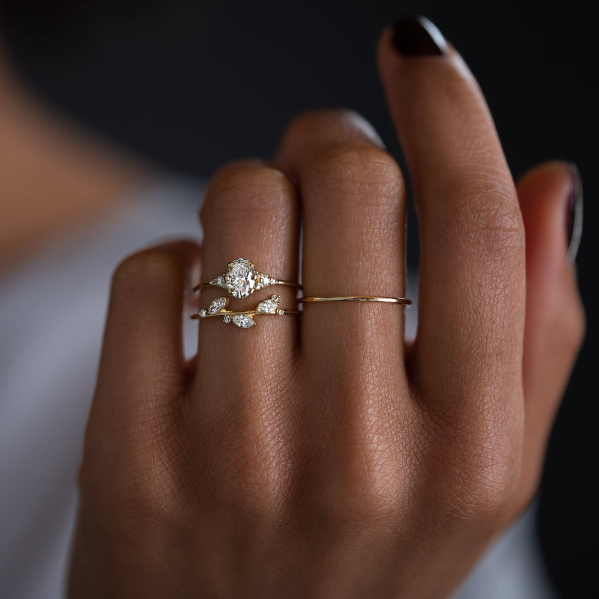 Solid Gold 2 CT Lady's Slipper Ring, Oval Cut Diamond Moissanite Engagement Ring
