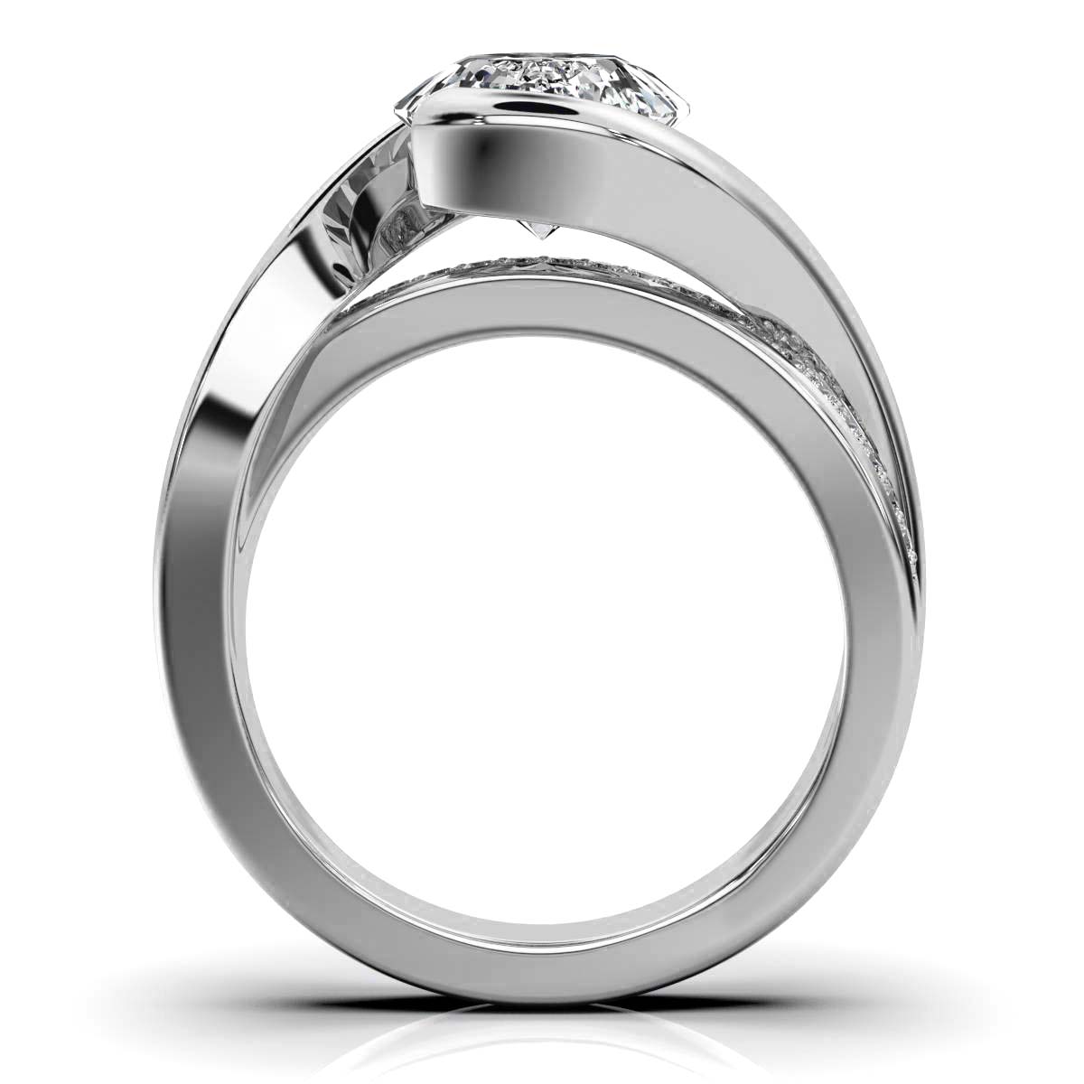 Solid Gold Twisted Vine Lab Grown Diamond Ring