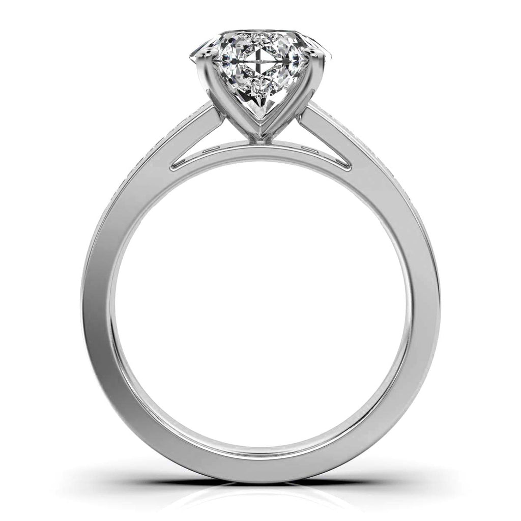 18K Solid Gold Solitaire Lab Grown Diamond Ring (85AE-4E02)