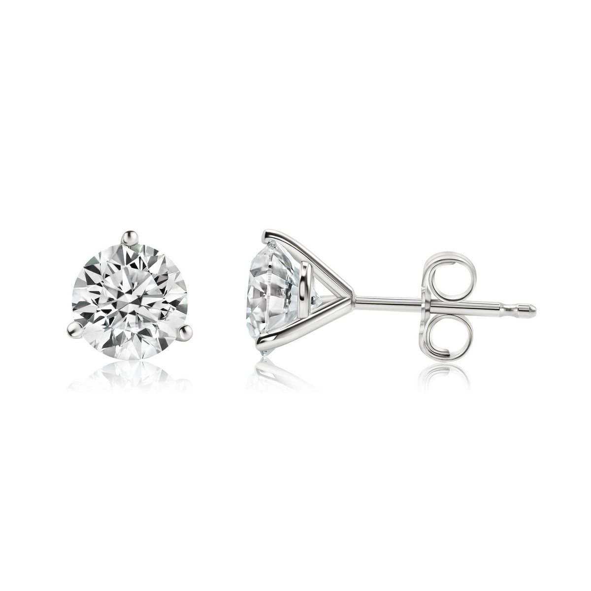 Solid Gold Lab Grown Diamond Stud Earrings