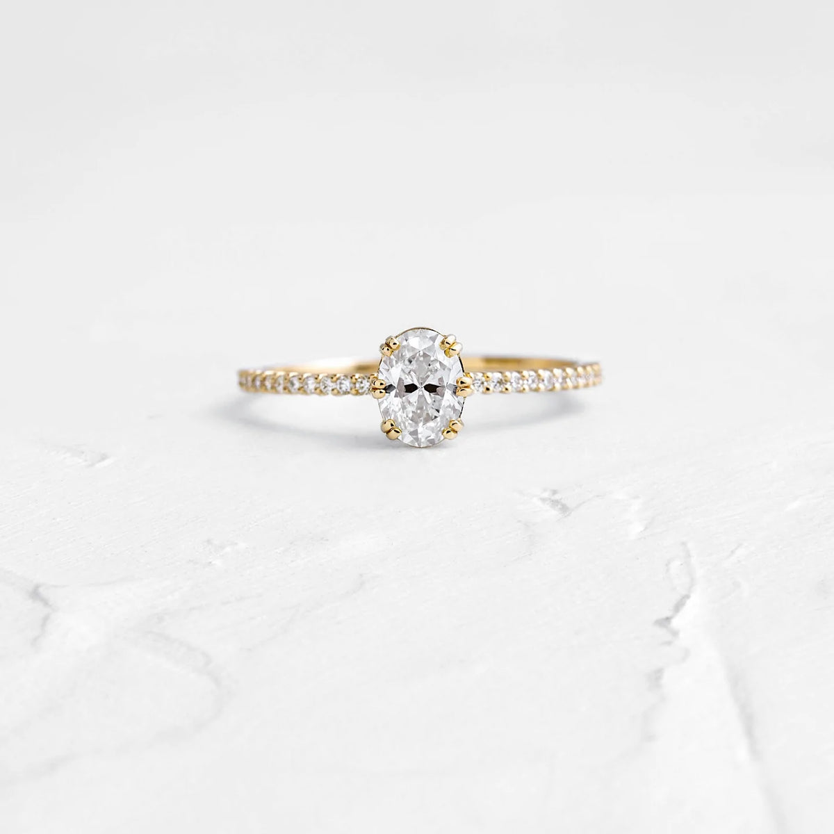 Solid Gold Lab-Grown Diamond Radiant Cut Engagement Ring is a stunning