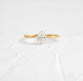 Solid Gold Hillside Ring, 0.5ct. Oval Cut Diamond