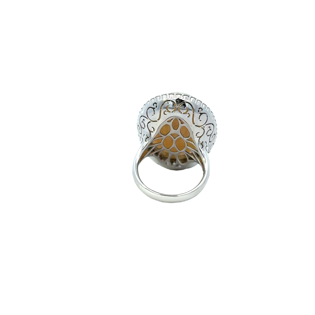 18K Solid Gold Opal Diamond Ring - Style A (Check Description - Says Earrings)