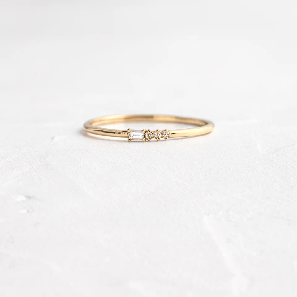 Solid Gold Lab-Grown Diamond Morse Code Rings Initials