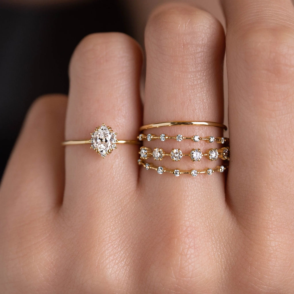 Solid Gold Lab-Grown Diamond Petite Diamond Distance Band