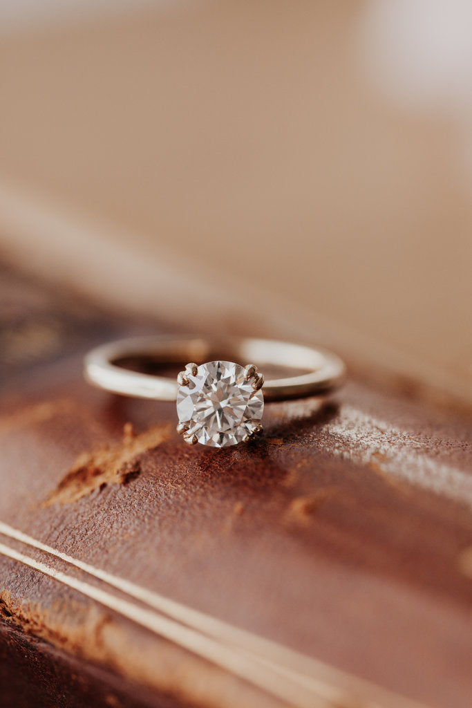 Solid Gold The Esperanza Round Double Prong Solitaire