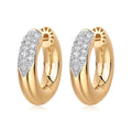 18K Solid Gold Pave Diamond Hoop Earring - Style B