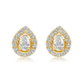 Solid Gold Diamond Pear Shaped Earrings