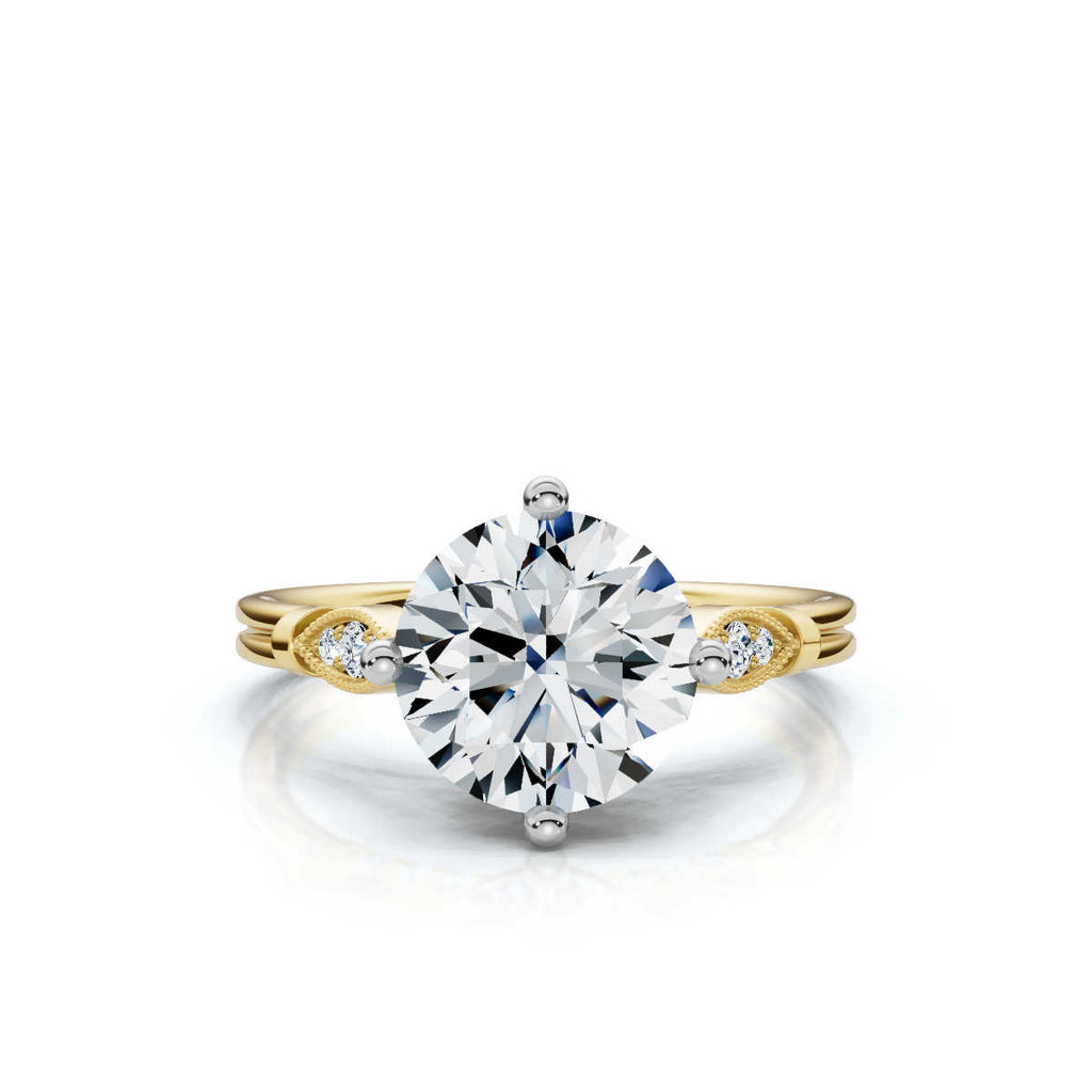 Solid Gold Engagement Ring 2 CT Solitaire Round Shape Lab Grown Diamond