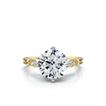 Solid Gold Engagement Ring 2 CT Solitaire Round Shape Lab Grown Diamond