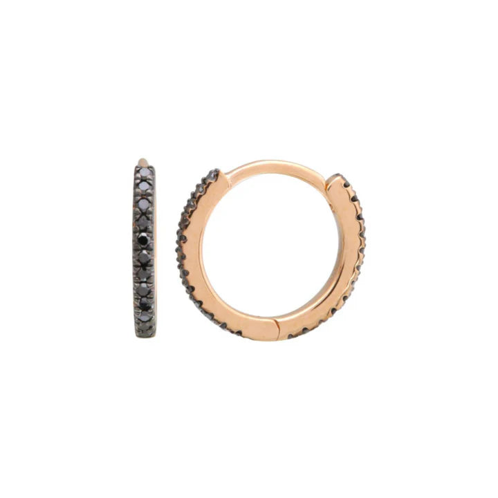 Solid Gold Ines Black Diamond Eternity Huggies