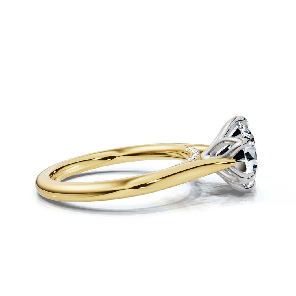 Solid Gold 2 CT Tulip Lab Grown Diamond Engagement Ring