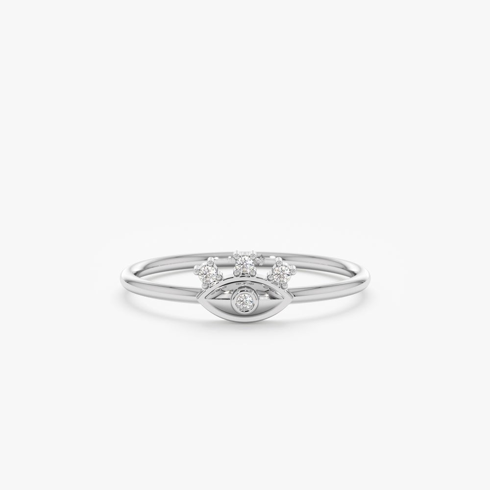 Solid Gold Diamond Evil Eye Lash Ring