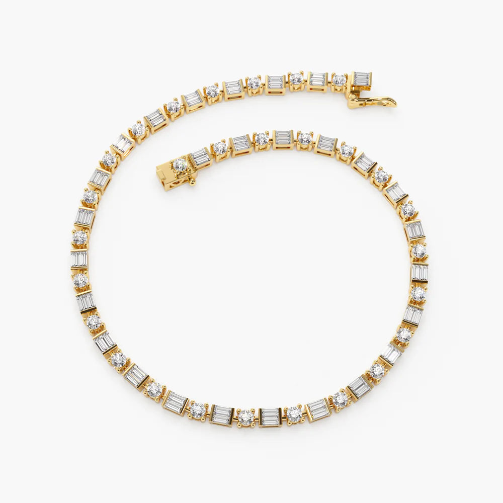 Baguette & Round Moissanite Tennis Bracelet, photo 2