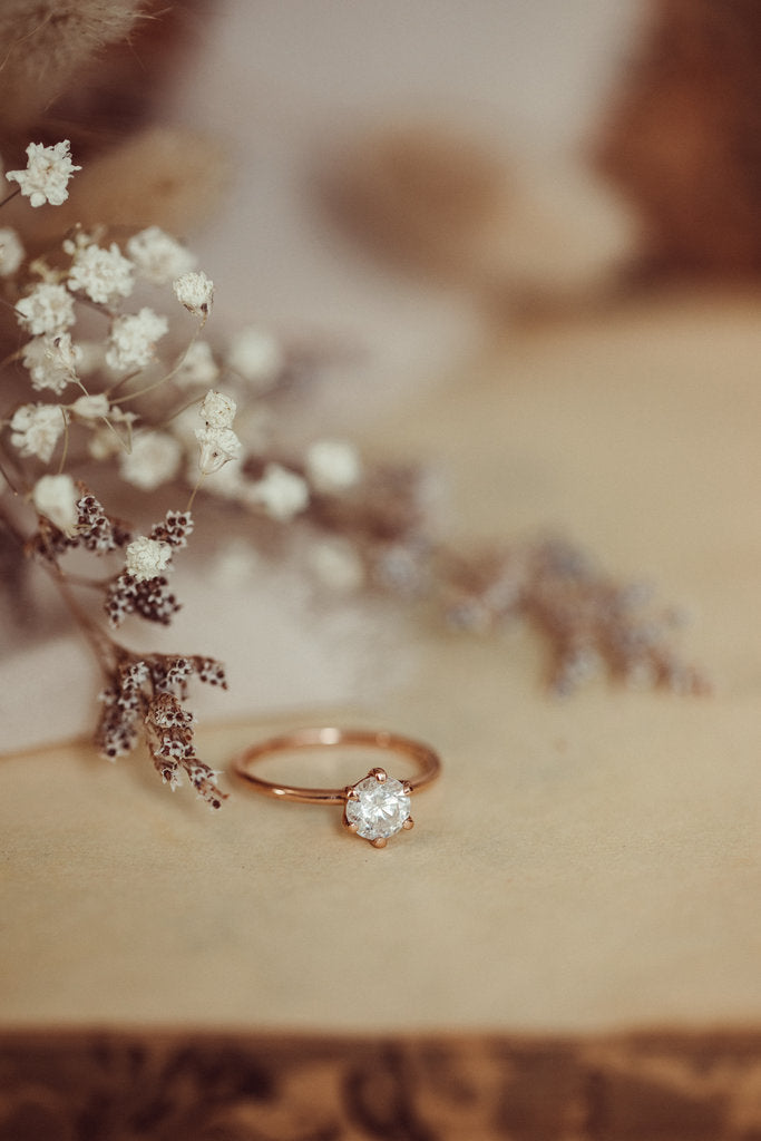 Solid Gold Lab-Grown Diamond 6-Prong Solitaire Ring