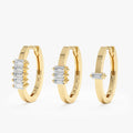 Solid Gold Mini Baguette Hoop Earrings