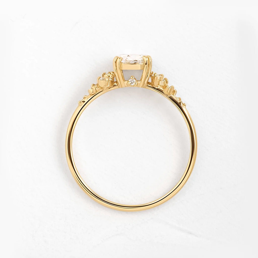 Solid Gold Rose Cut Lab-Grown Diamond Ring (BA90C6)