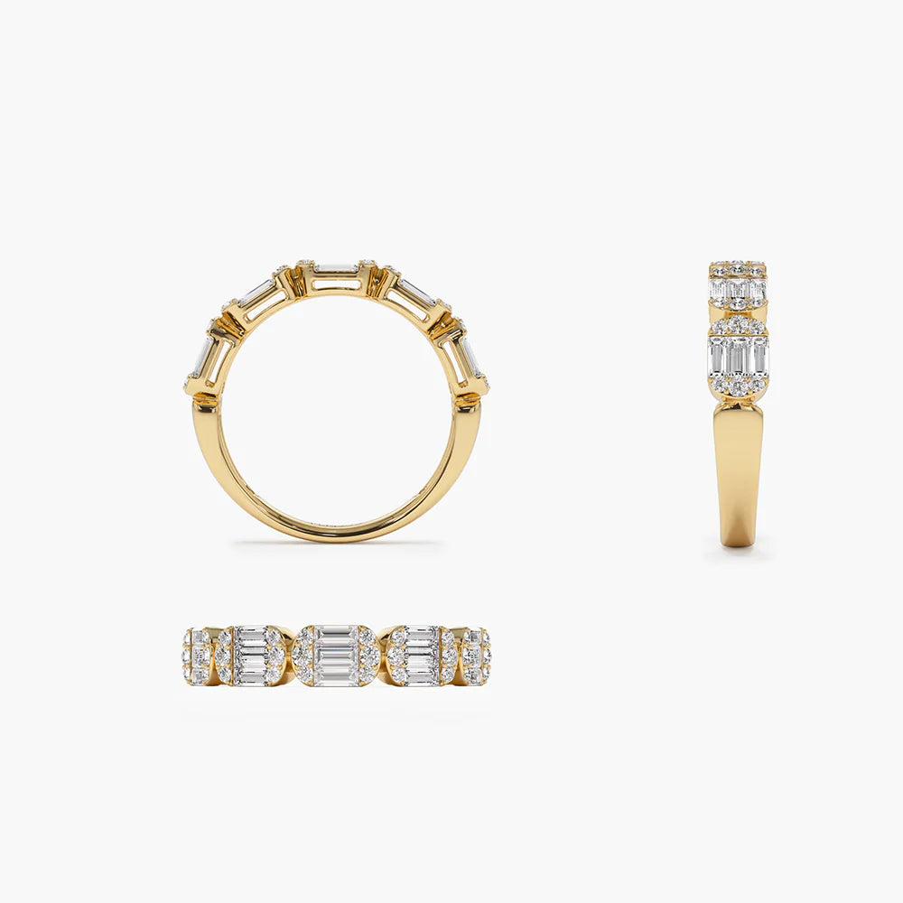 Baguette and Round Moissanite Anniversary, photo 4
