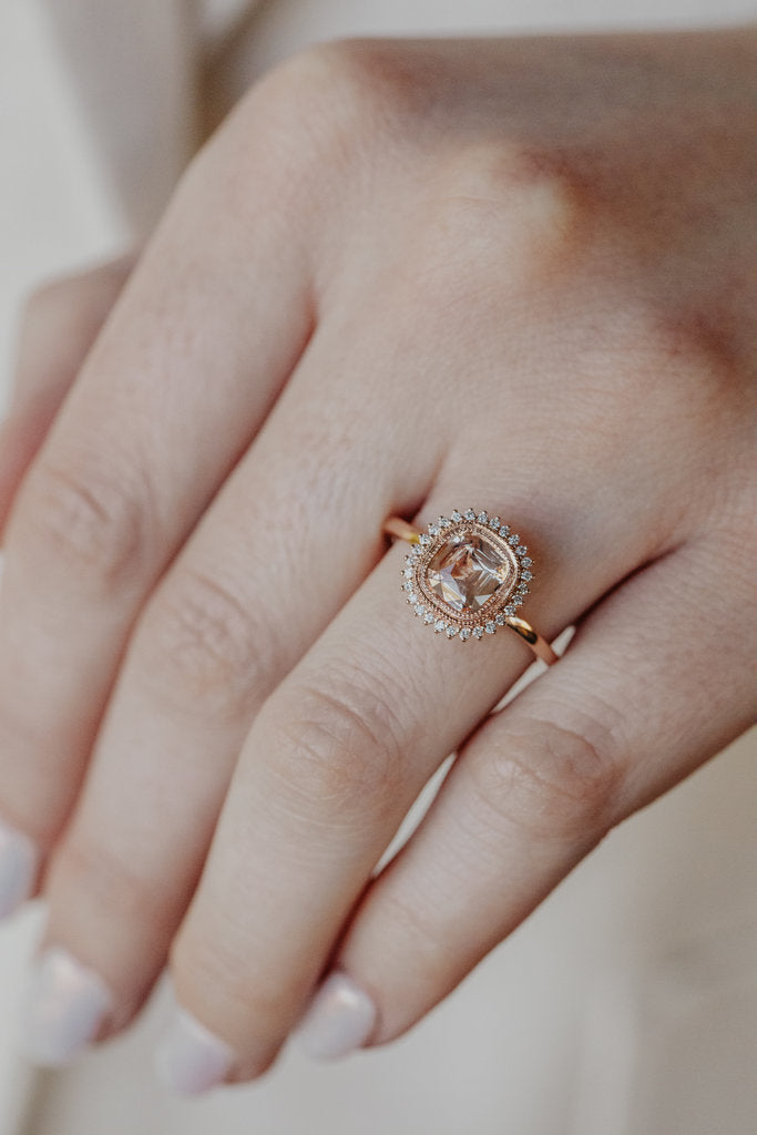 Solid Gold Pink Sapphire Engagement Rings