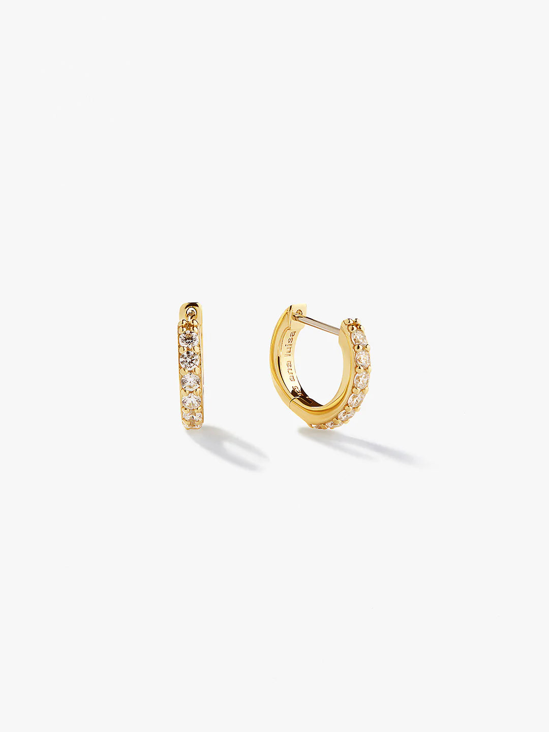 Solid Gold & Diamond Hoop Earrings (D1E884)
