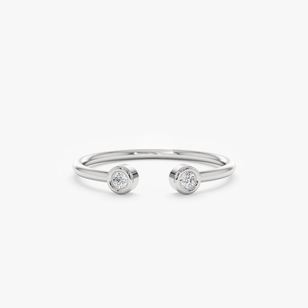 Solid Gold Mini Diamond Cuff Ring (8DB2F6)