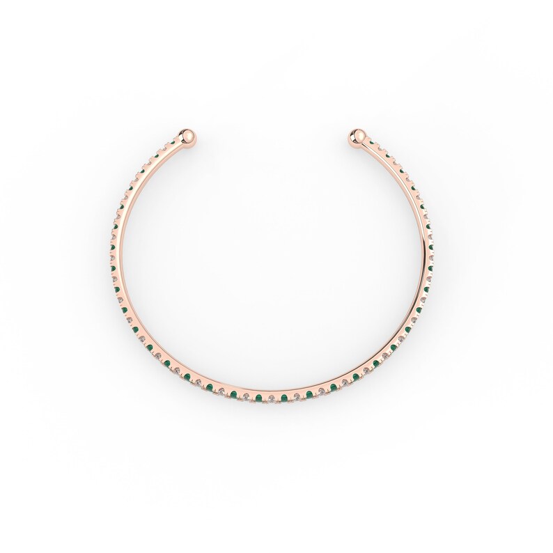 Solid Gold Emerald Cuff Bracelet
