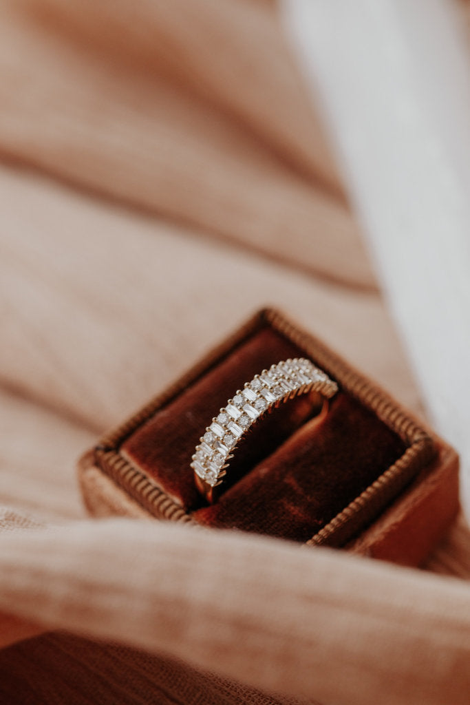 Solid Gold Small Round Diamond Full Eternity Band Ring