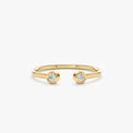 Solid Gold Mini Diamond Cuff Ring (8DB2F6)