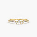 Solid Gold Bridal Diamond Cluster Ring
