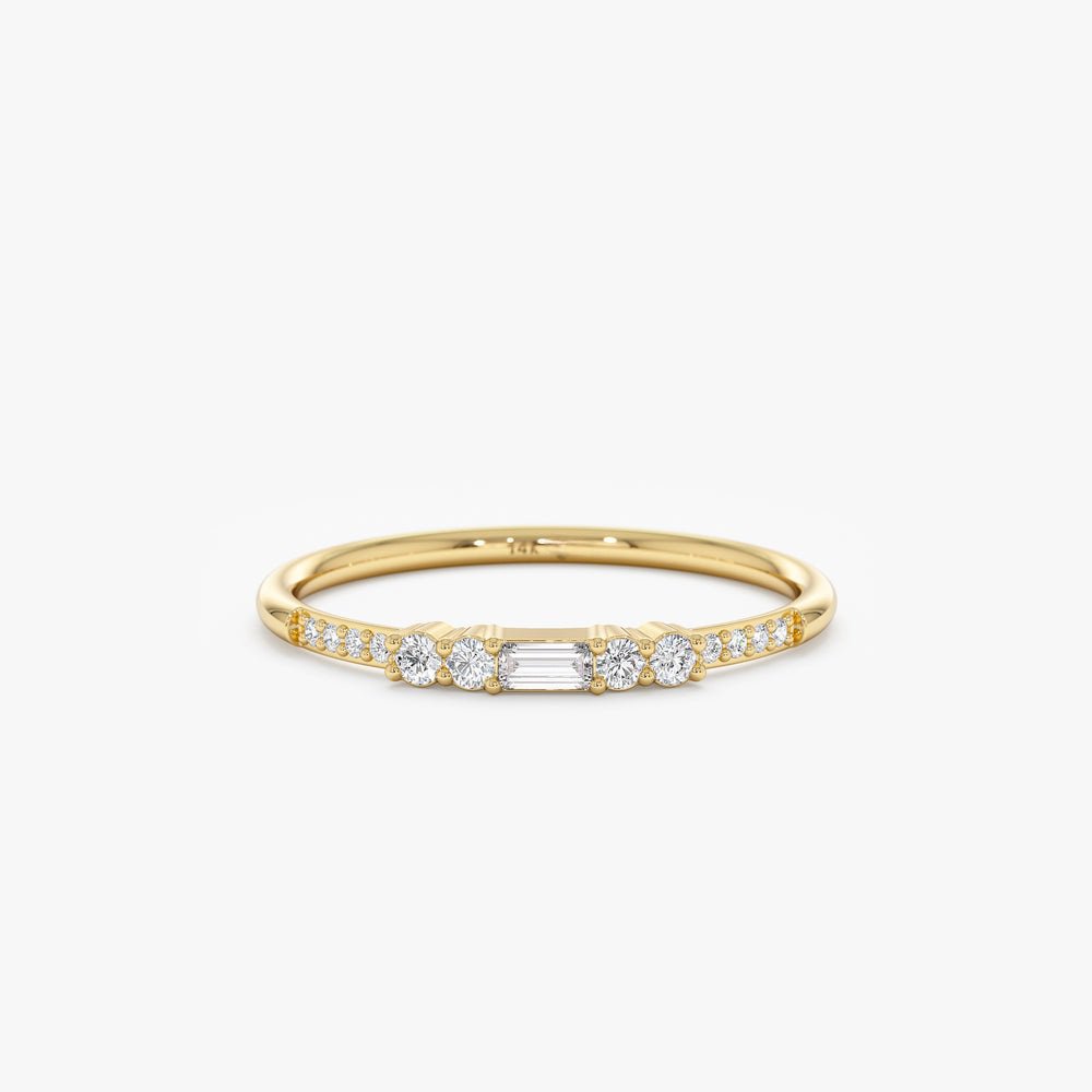 Solid Gold Petite Natural Diamond Ring