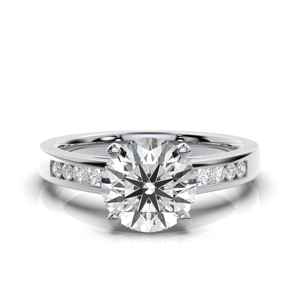 18K Solid Gold Solitaire Lab Grown Diamond Ring (85AE-4E02)