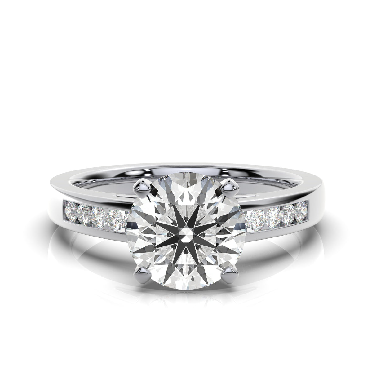 18K Solid Gold Solitaire Lab Grown Diamond Ring (85AE-4E02)