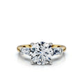 Solid Gold Engagement Ring 2 CT Three Stone Tapered Baguette Lab Grown Diamond