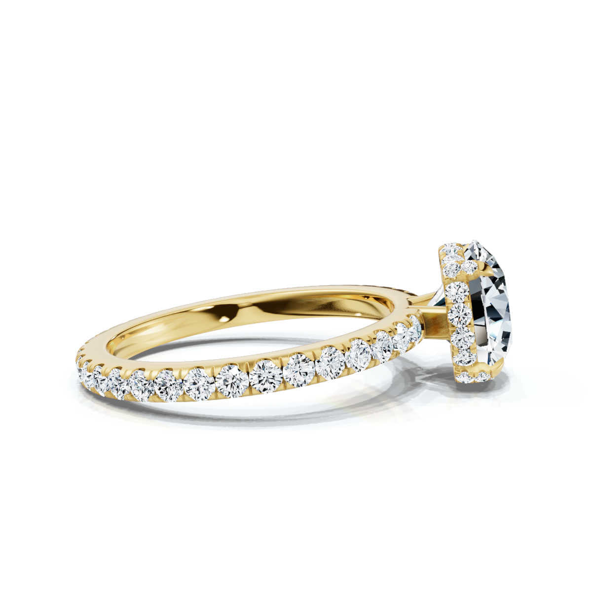 Solid Gold 2.6 ct Round lab Grown Diamond Engagement Ring