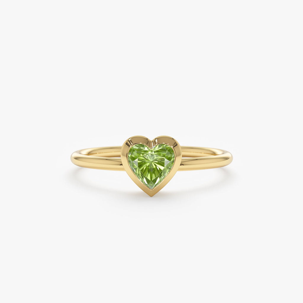 Solid Gold Peridot Heart Ring (864661)