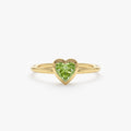 Solid Gold Peridot Heart Ring (864661)