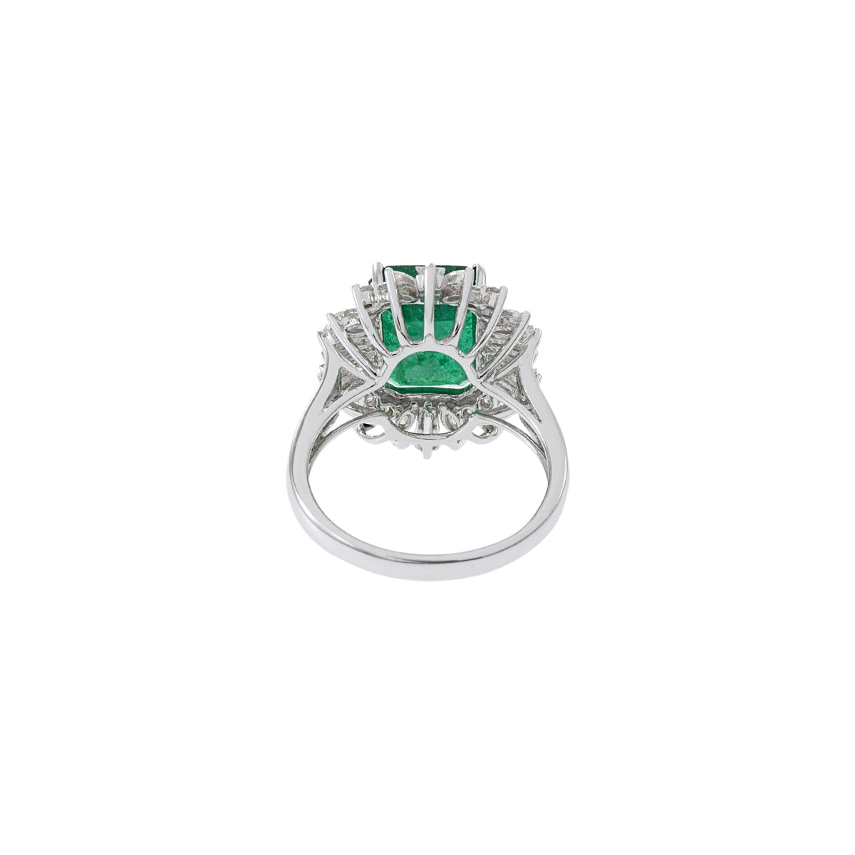 Solid Gold 4.01CT Emerald And Diamond Cocktail Ring