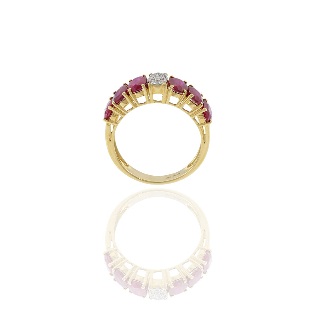 Solid Gold Ruby And Diamond Ring