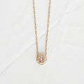 Solid Gold Diamond Threaded Necklace with Halo
