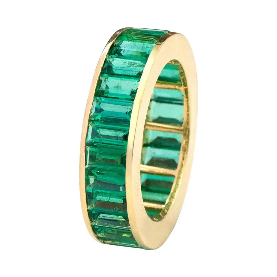 Solid Gold Emerald Eternity Ring