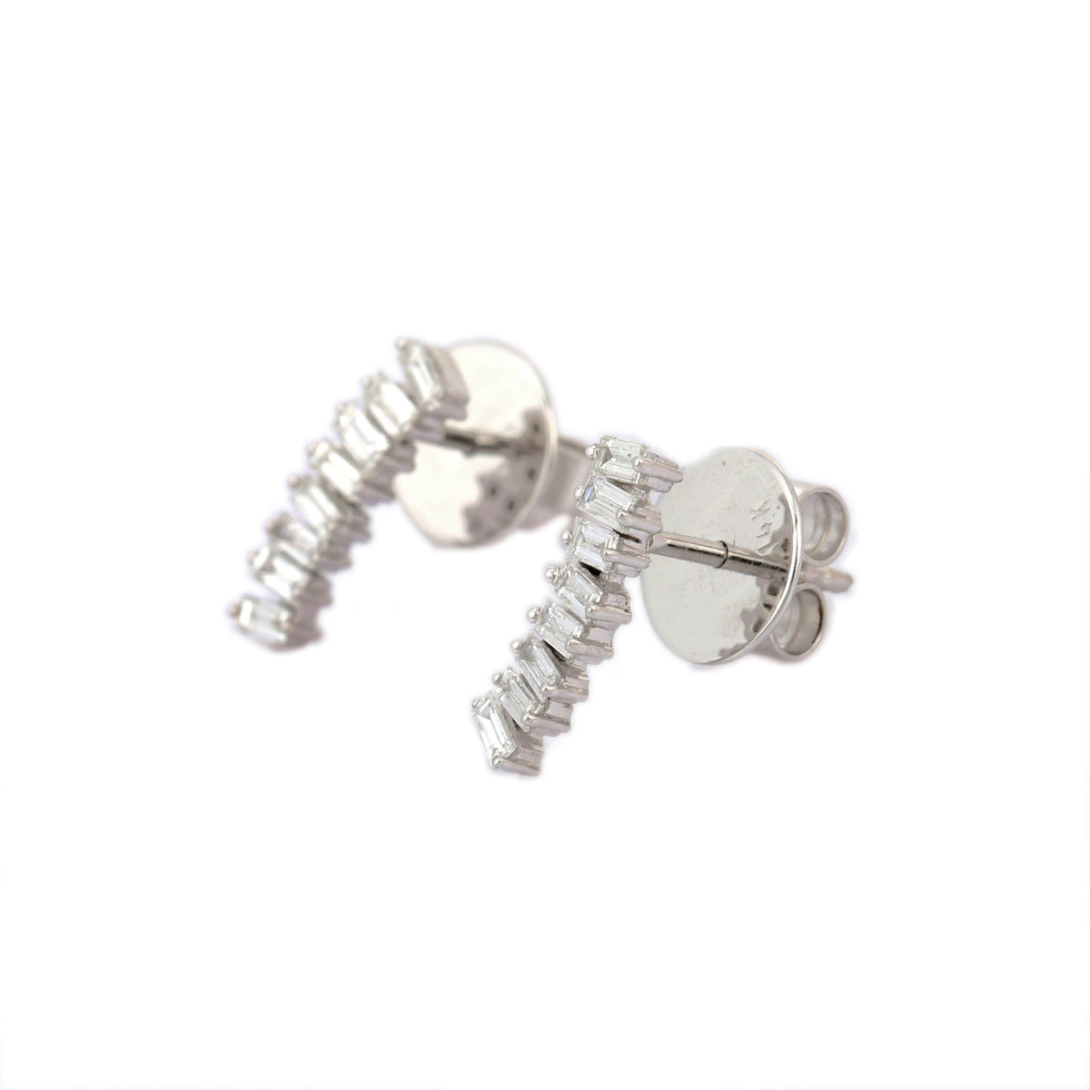 Solid Gold Bar Diamond Earring