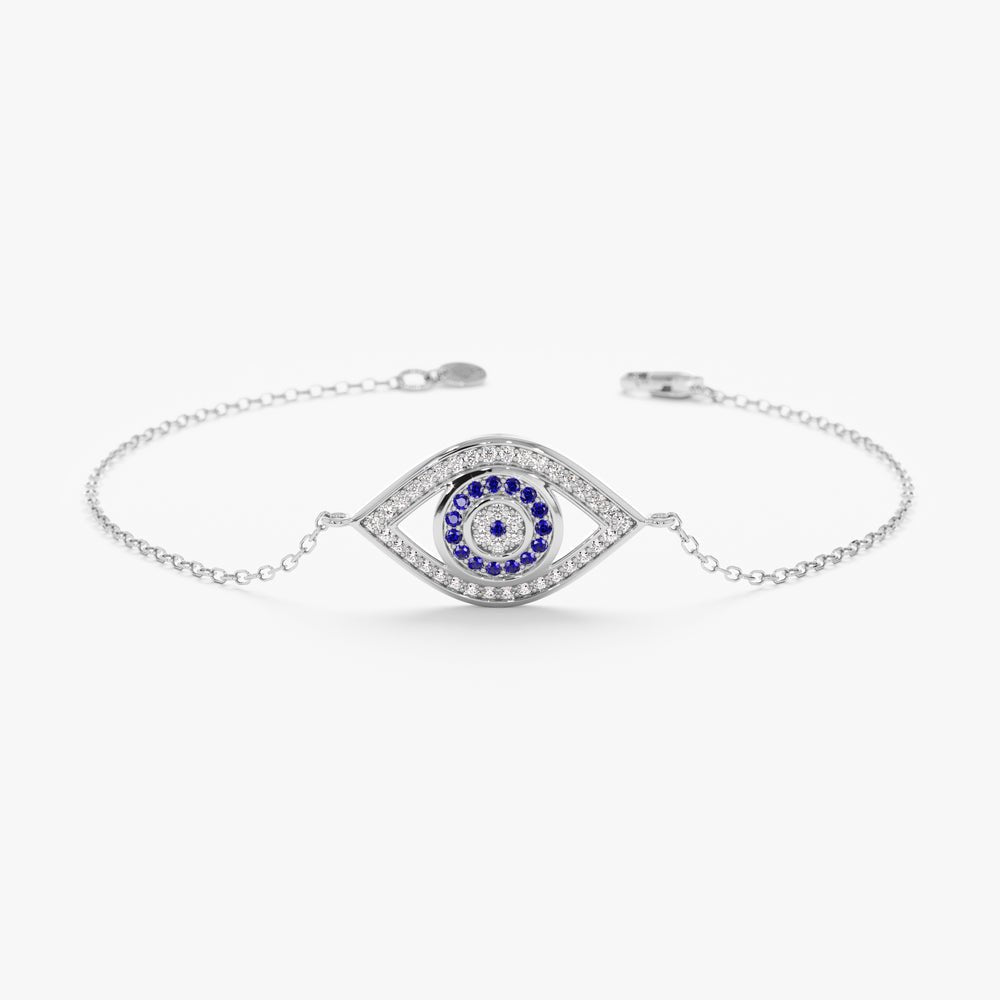 Solid Gold Diamond & Sapphire Lucky Eye Bracelet