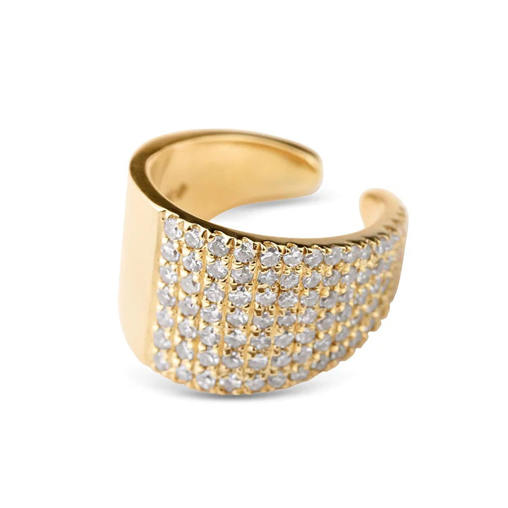 Solid Gold Roxy Ear Cuff With Diamonds
