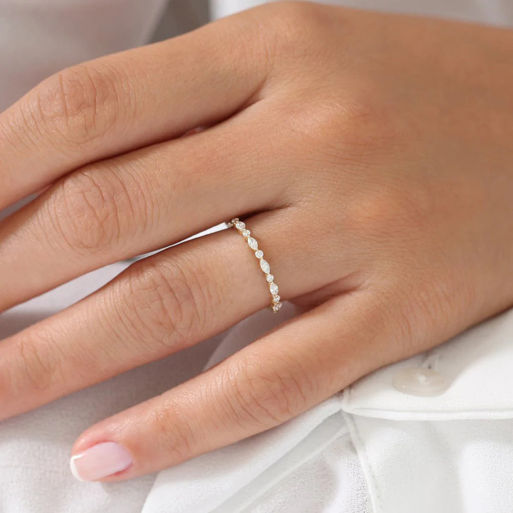 Marquise and Round Moissanite Ring, photo 10