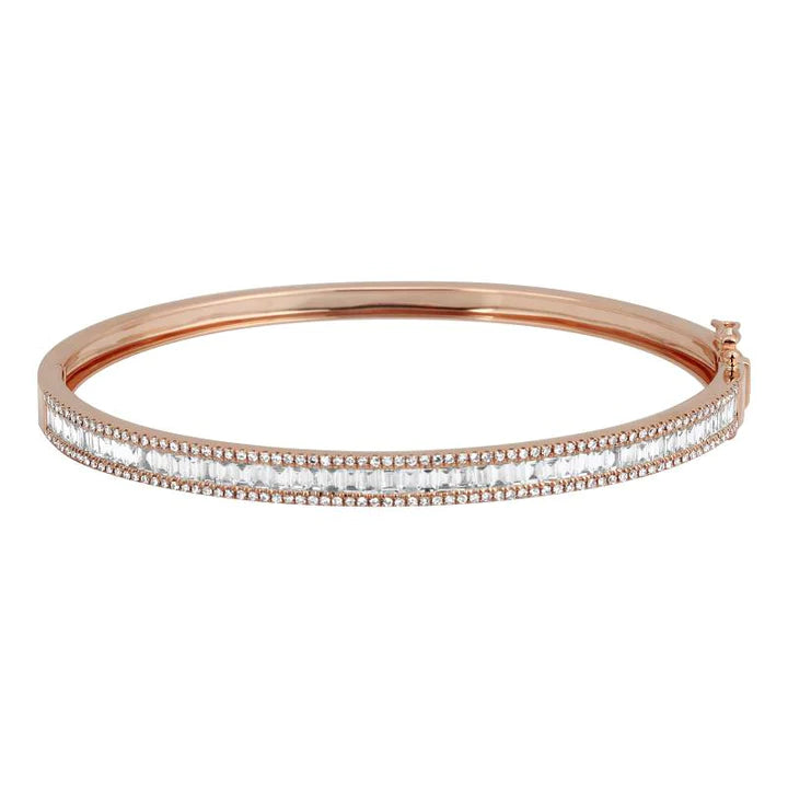 Solid Gold Abby Baguette Diamond Bangle
