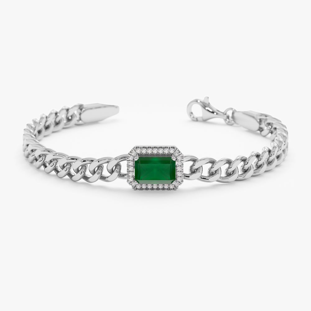 14K Solid Gold 1.14 CTW Diamond Cuban Chain Bracelet