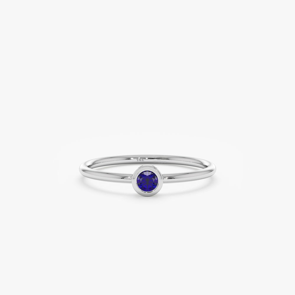 Solid Gold Natural Blue Sapphire Ring (569EE2)