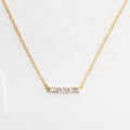 Solid Gold Fluency Three-Stone Baguette Necklace